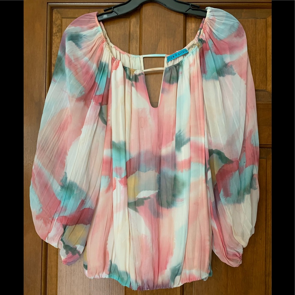 Alice + Olivia  floral top $242 S